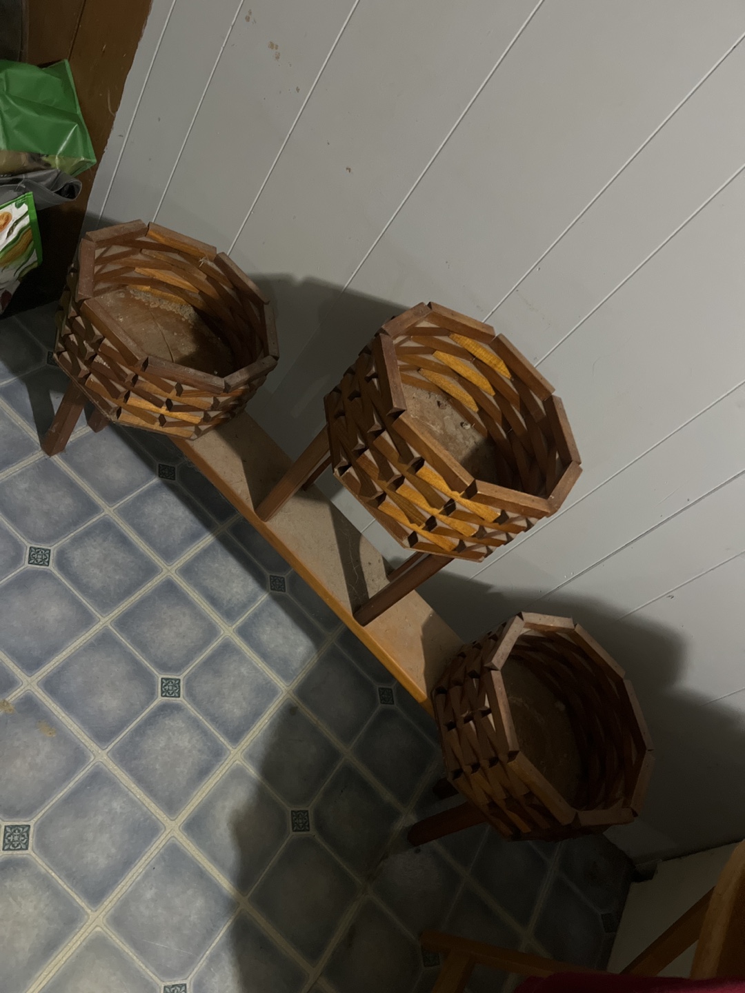 Mid-Century Modern Wooden Plant Stand