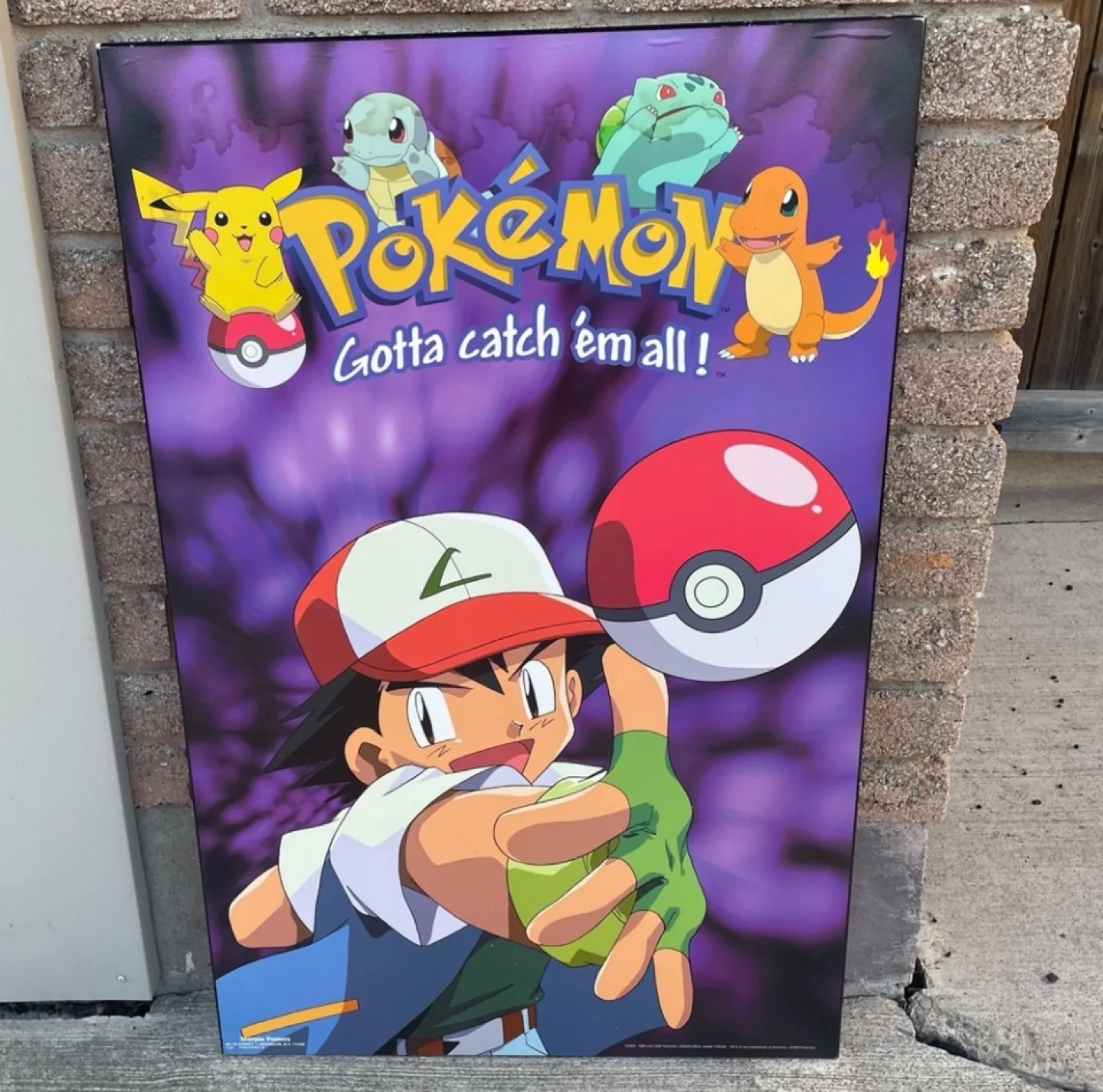 1999 Nintendo Pokemon Poster Plaque “Gotta Catch ‘Em All” Ash image indicator(3)