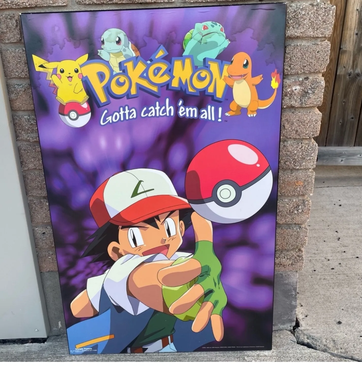 1999 Nintendo Pokemon Poster Plaque “Gotta Catch ‘Em All” Ash image indicator(4)
