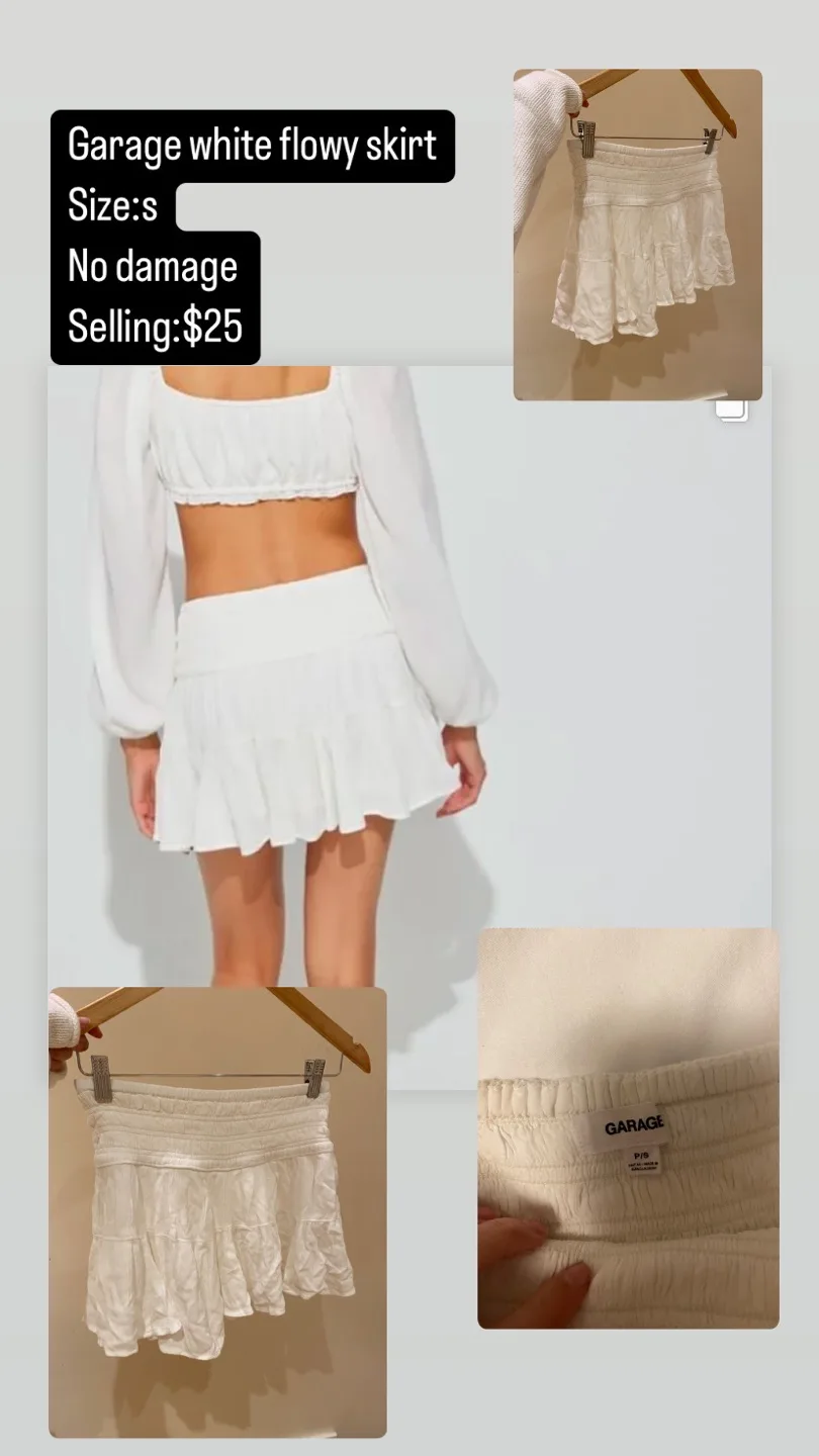 Garage White Flowy Skirt image indicator(4)