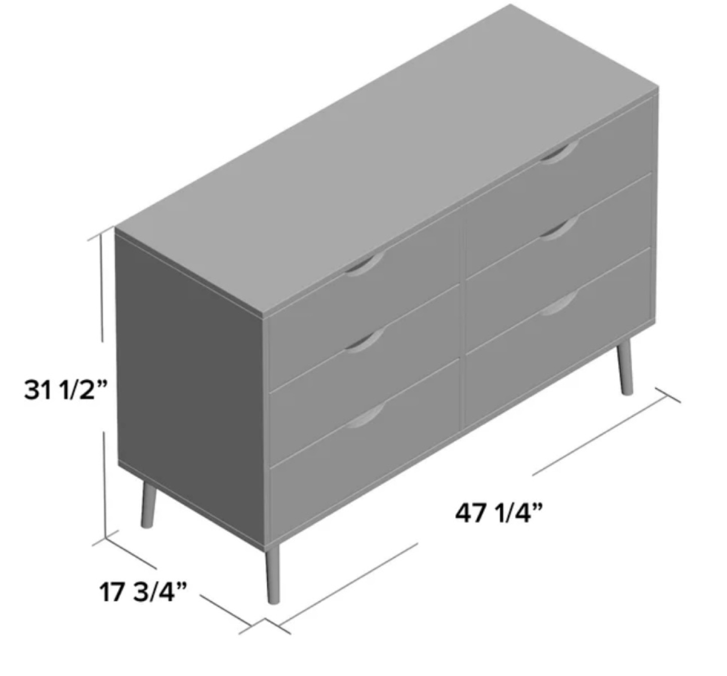 Mid-Century Modern 6 Drawer Dresser - photo 3