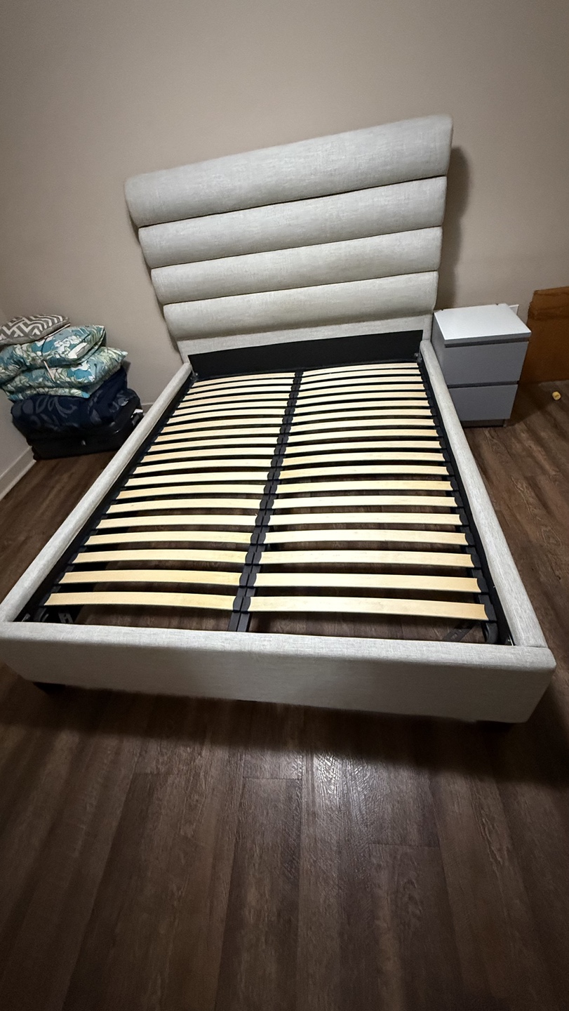 Move out sale - Pick up ASAP- Queen Size Upholstered Bed Frame