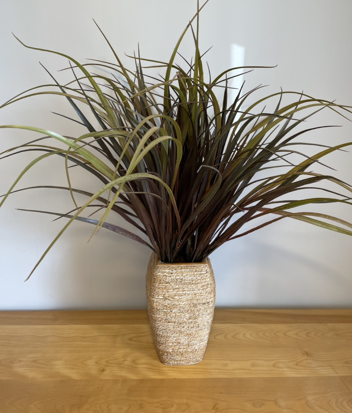 Artificial Grass Plant in Woven Vase