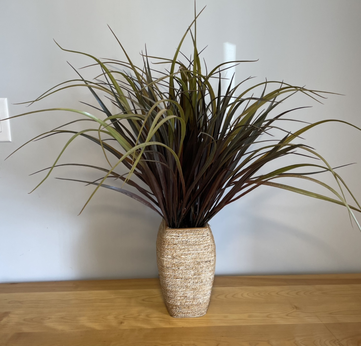 Artificial Grass Plant in Woven Vase - photo 2