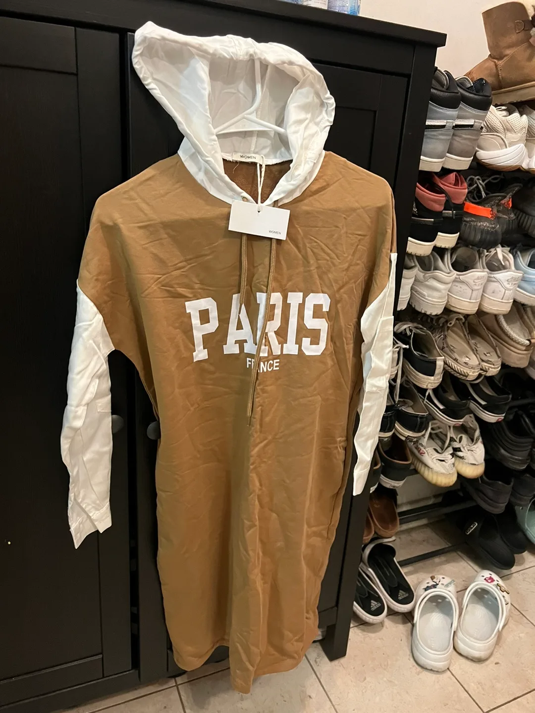 Women's Brown Paris Hooded Dress thumbnail
