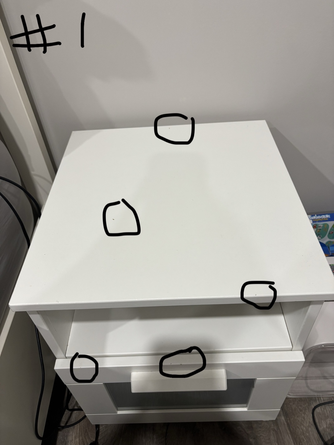 White Nightstand with Drawer and Shelf - photo 3