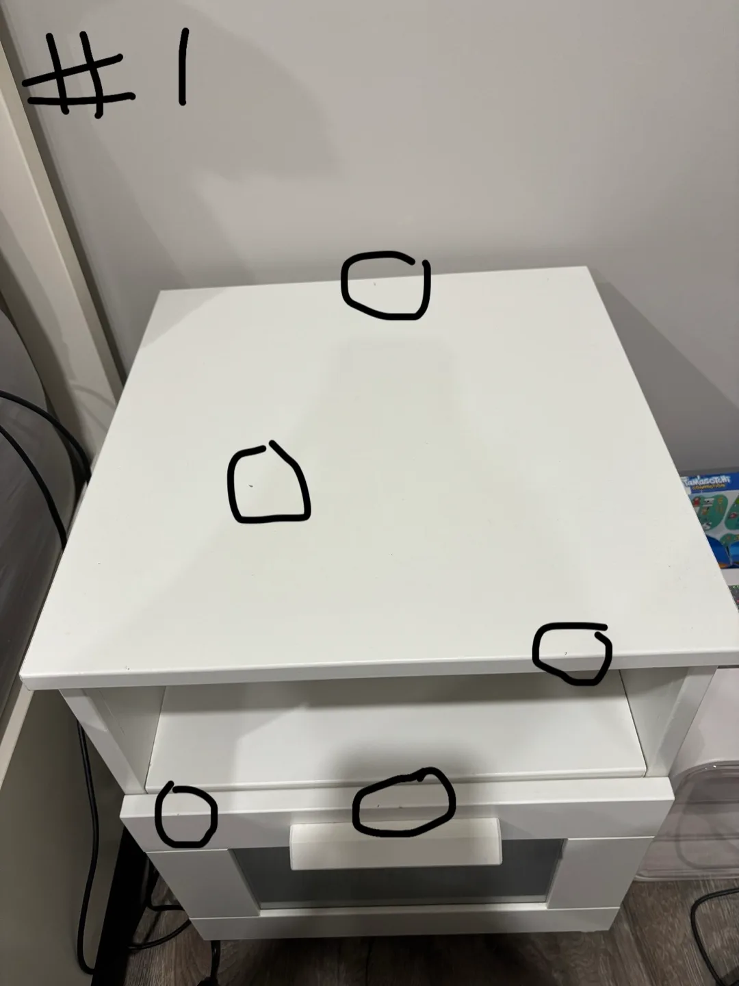White Nightstand with Drawer and Shelf image indicator(3)