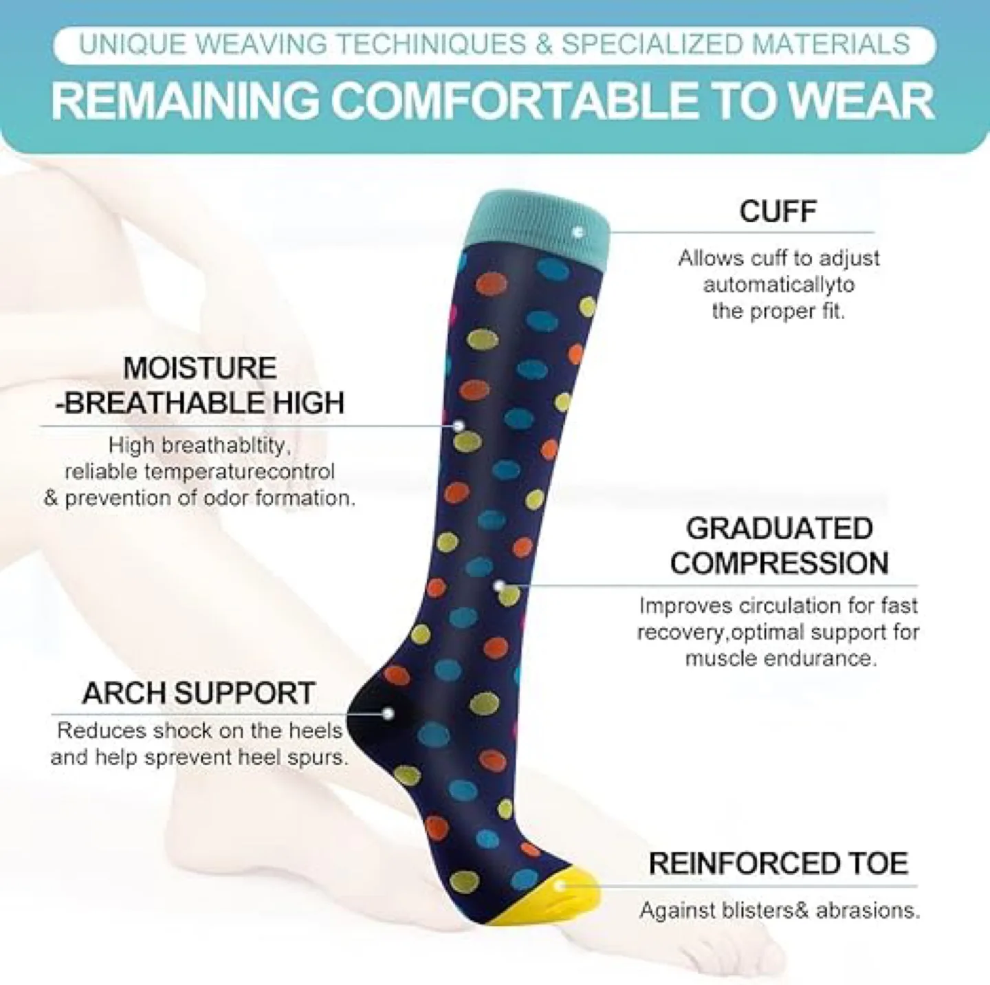 Color Compression Socks for Men & Women image indicator(3)