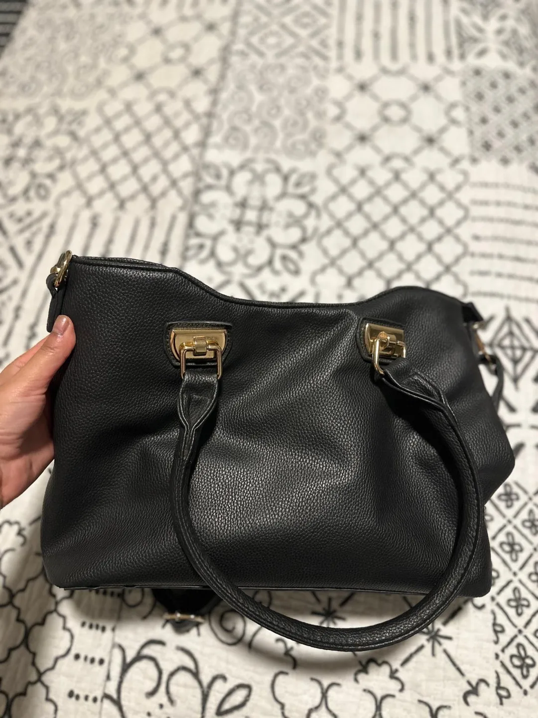 Black Faux Leather Handbag thumbnail