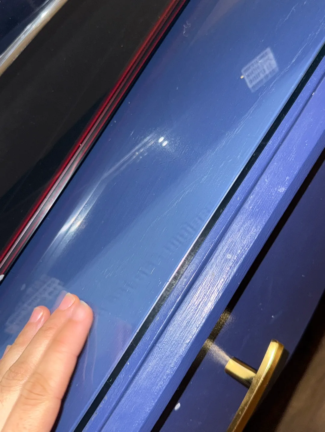 Vintage Blue Desk with Glass Top image indicator(5)