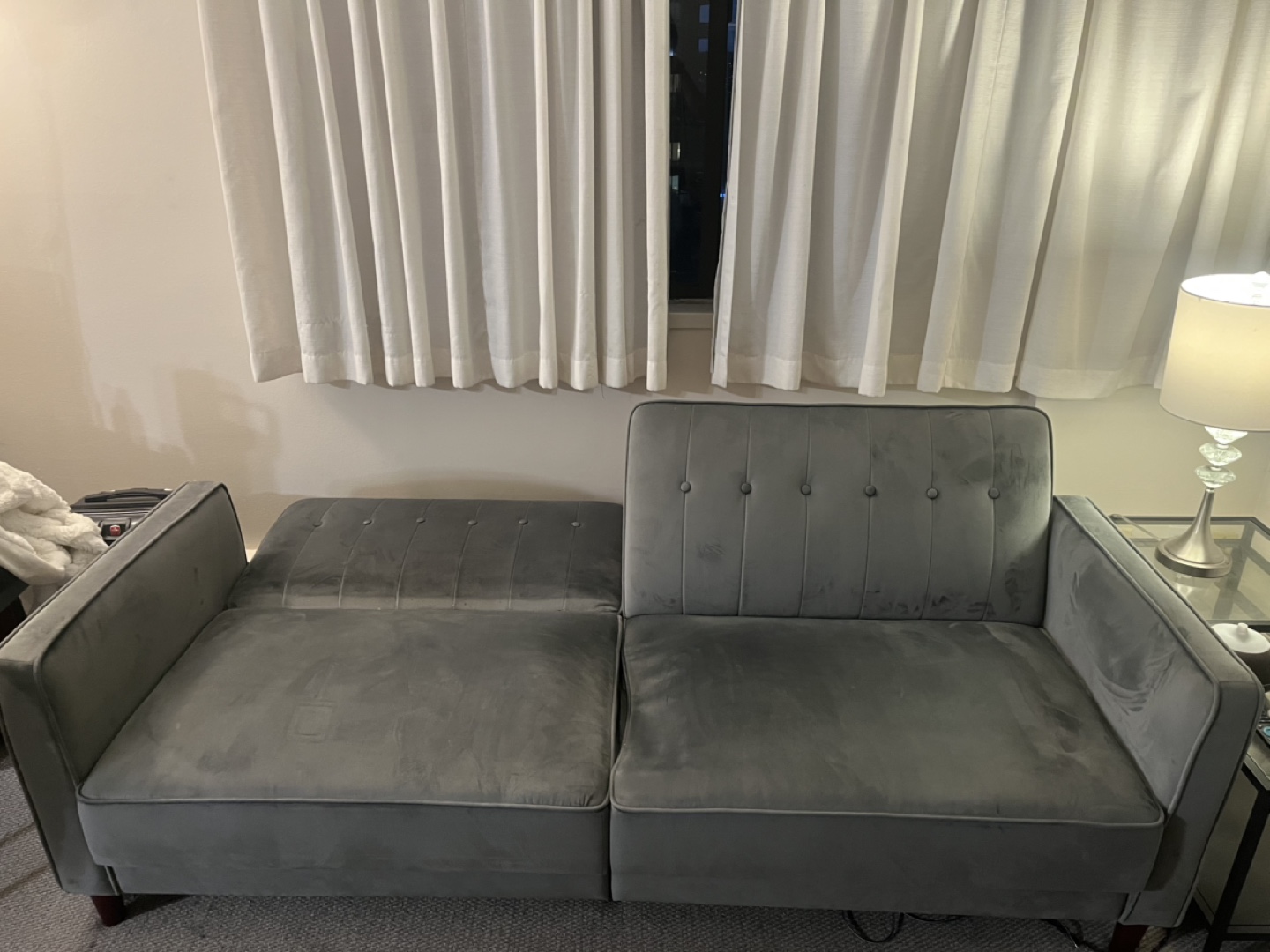 Perdue 81.5" Velvet Square Arm Convertible Sofa - photo 2