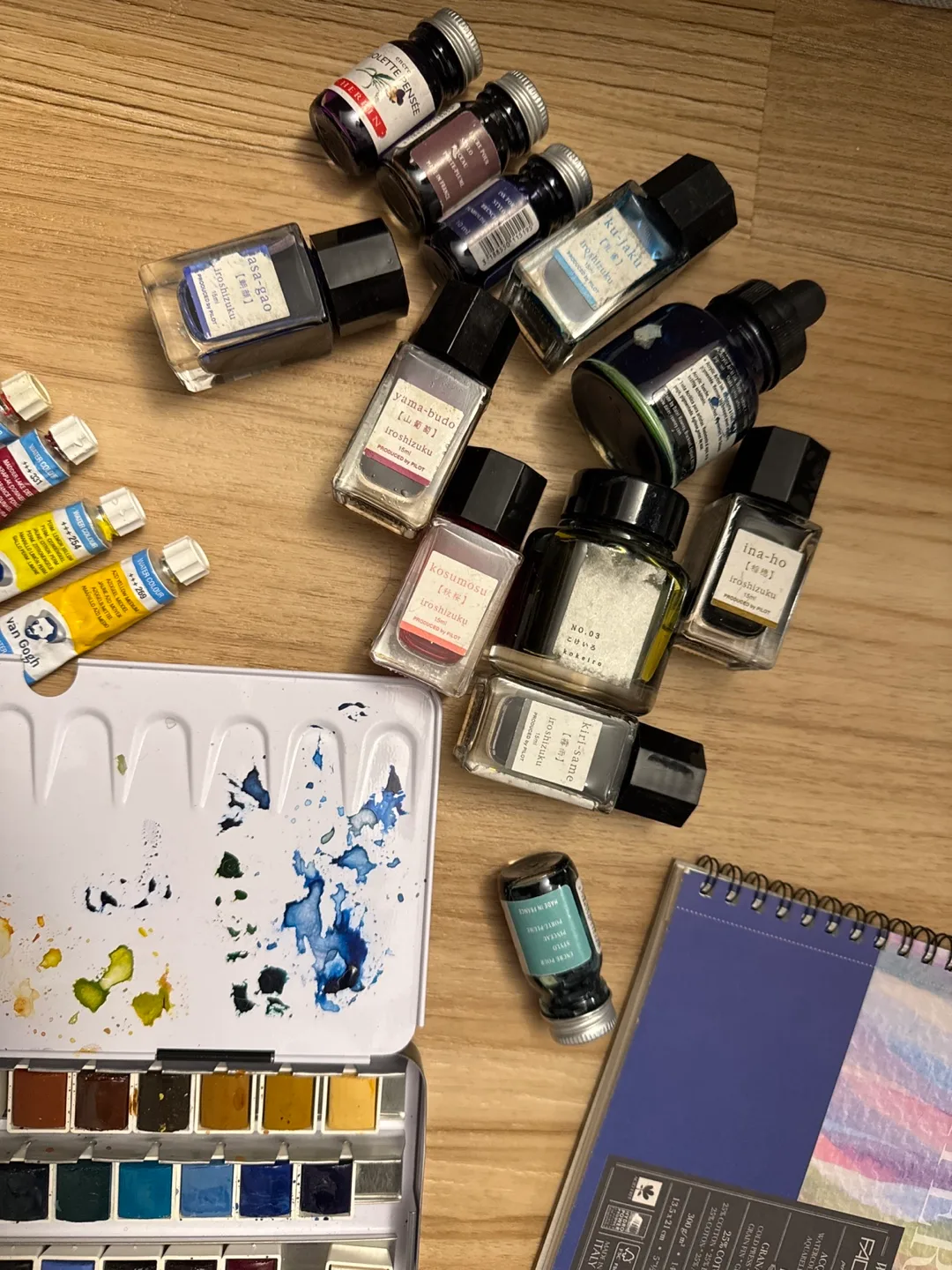 Van Gogh Watercolor Set（and some ink and water color paper ） image indicator(4)
