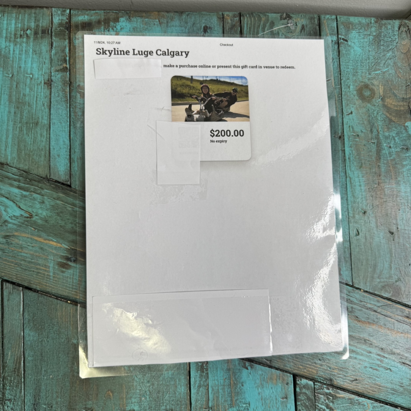 Skyline Luge Gift Certificate