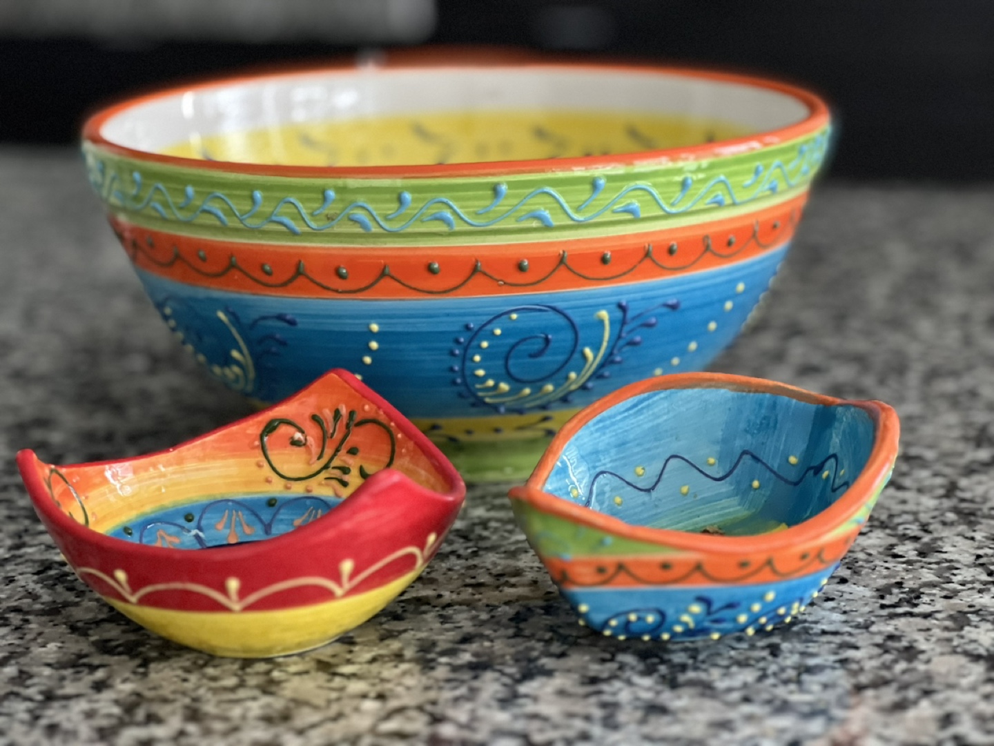 Colorful Spanish Hand-Painted Ceramic Bowls - photo 2