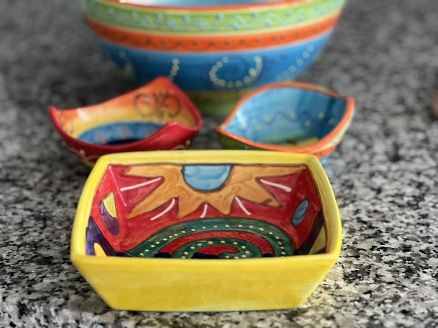 Colorful Spanish Hand-Painted Ceramic Bowls - photo 3