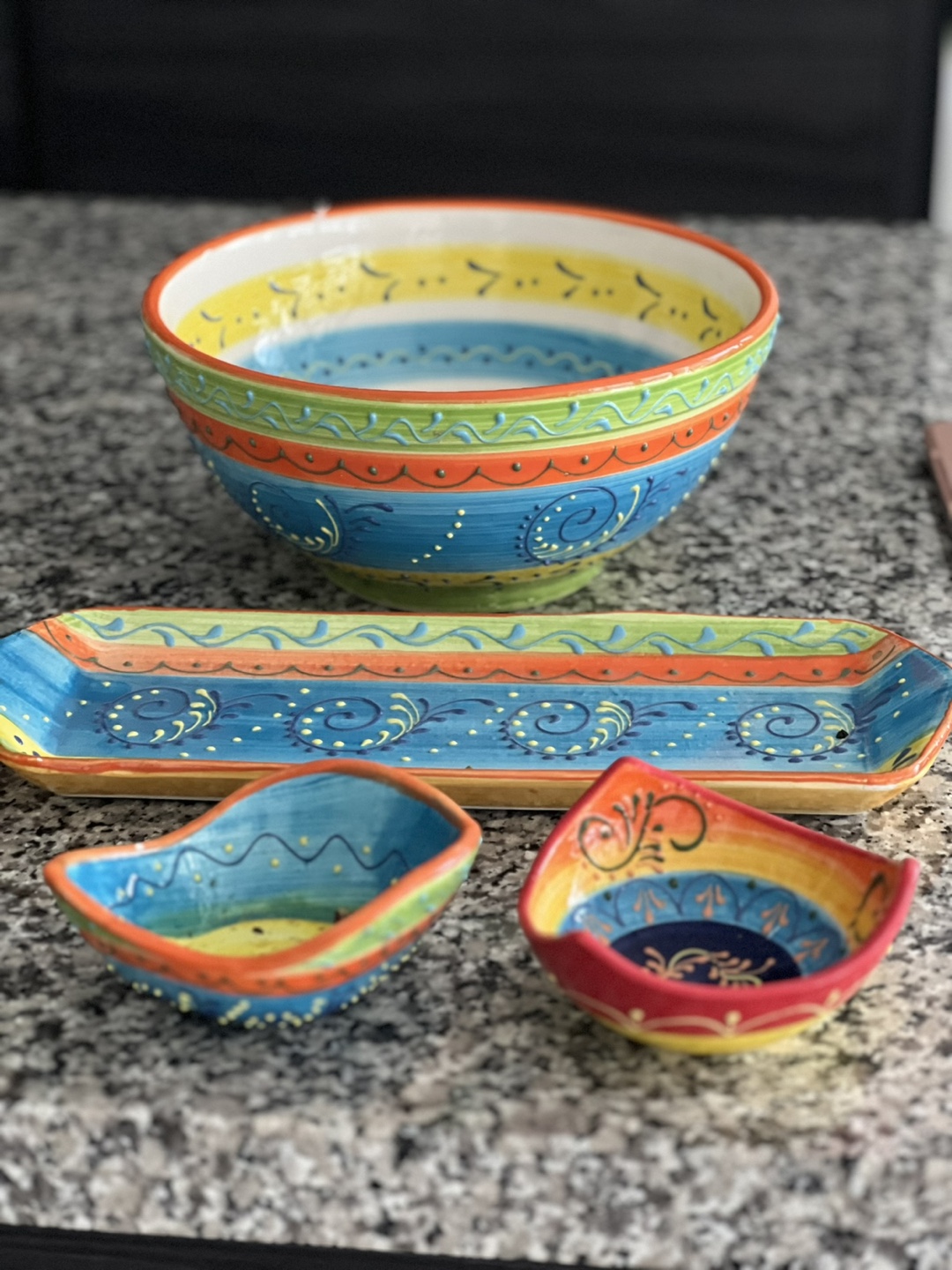 Colorful Spanish Hand-Painted Ceramic Bowls - photo 5