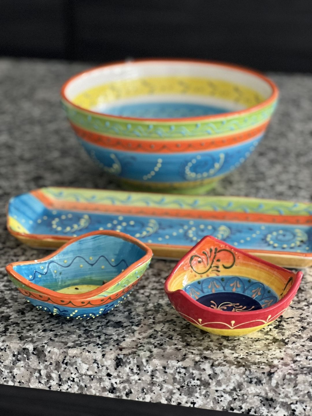 Colorful Spanish Hand-Painted Ceramic Bowls - photo 4