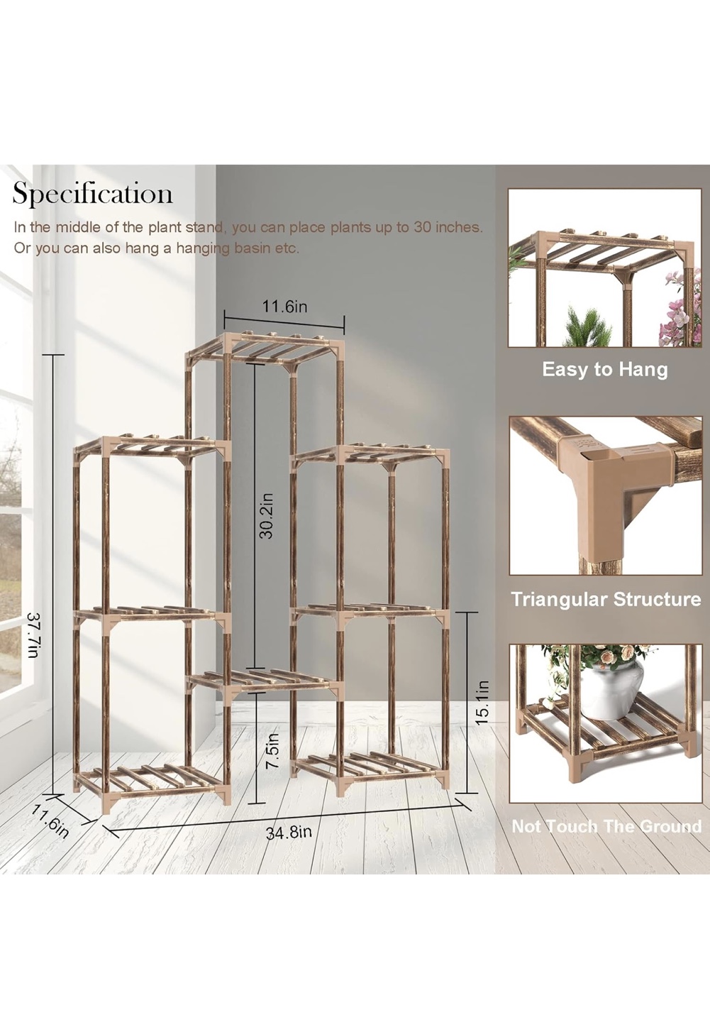 Plant Stand Shelf, 6 Tier Shelf, Indoor Outdoor Plant Stand - photo 2