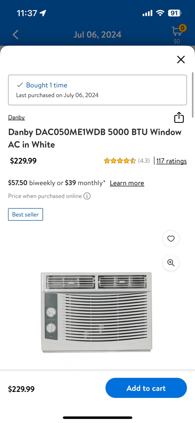 Danby DAC050ME1WDB 5000 BTU Window AC in White - photo 2
