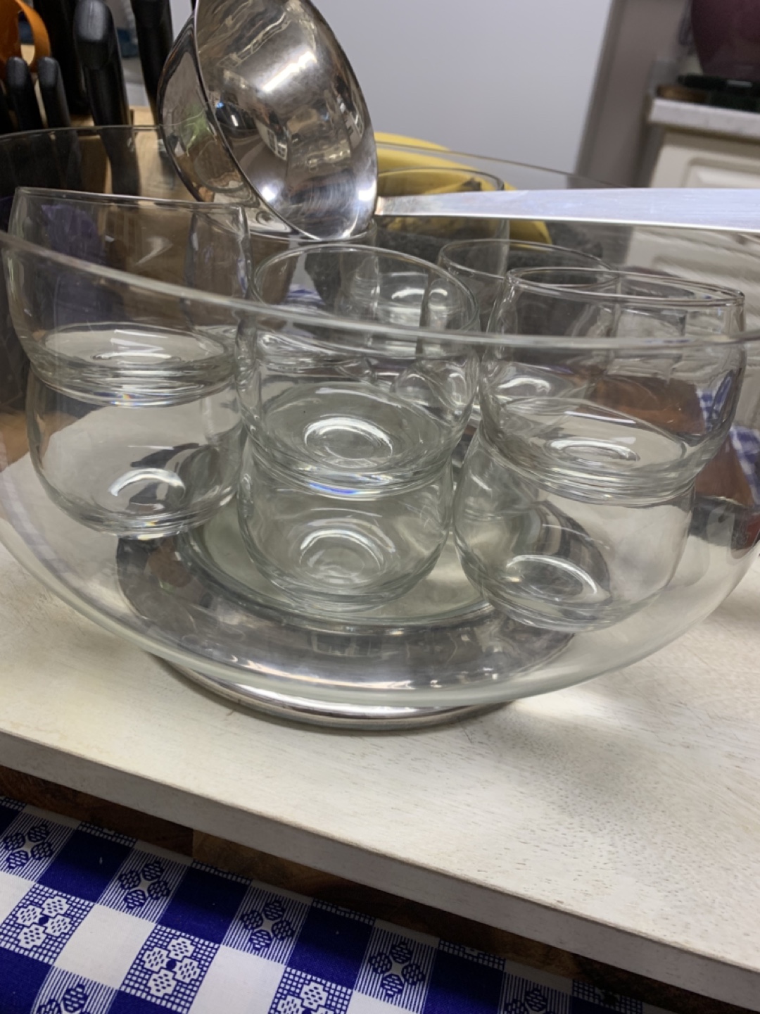 Glass Punch Bowl Set with Ladle - photo 3