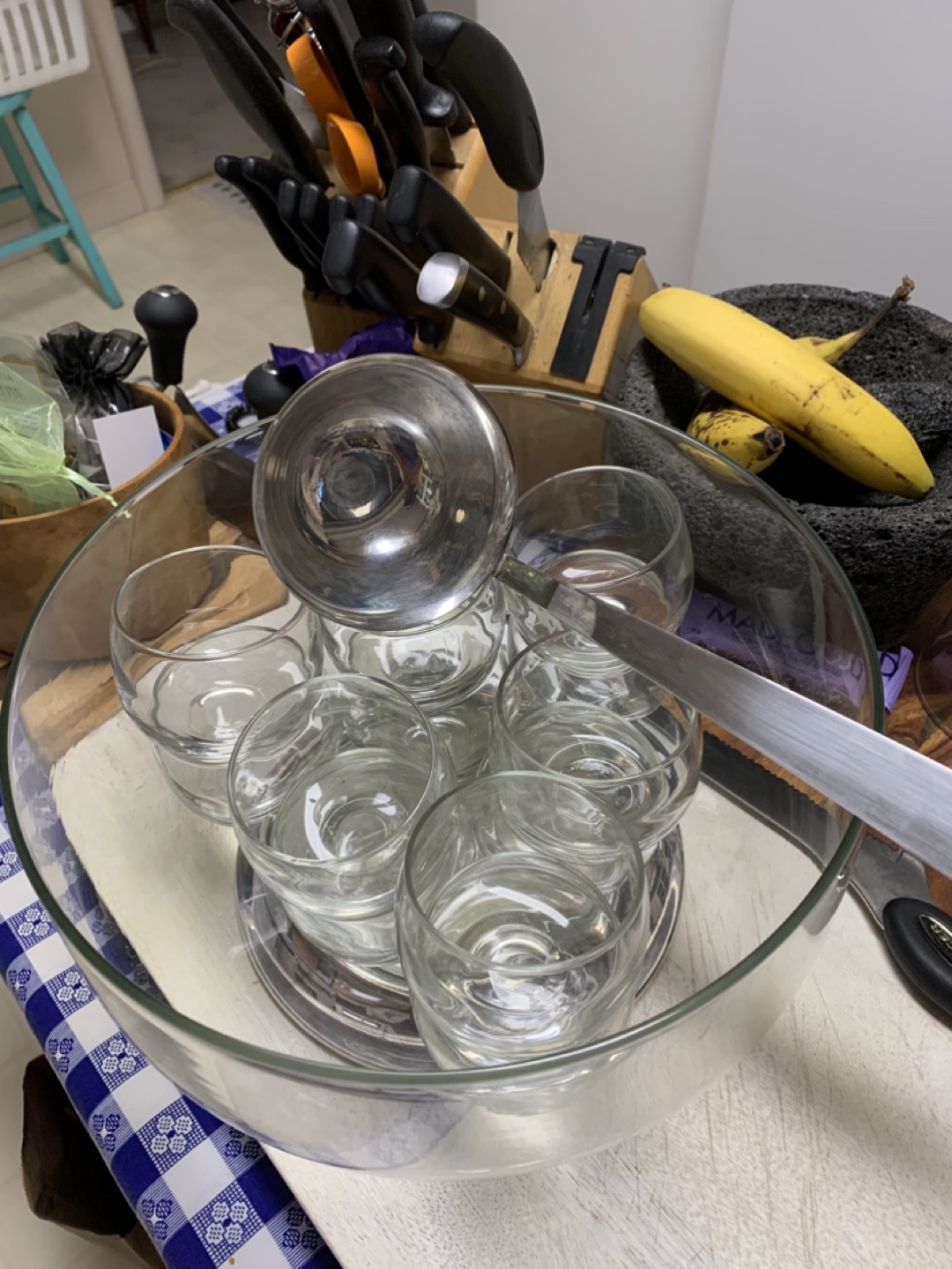 Glass Punch Bowl Set with Ladle - photo 4