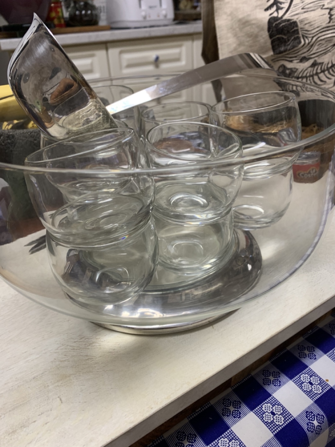 Glass Punch Bowl Set with Ladle - photo 2