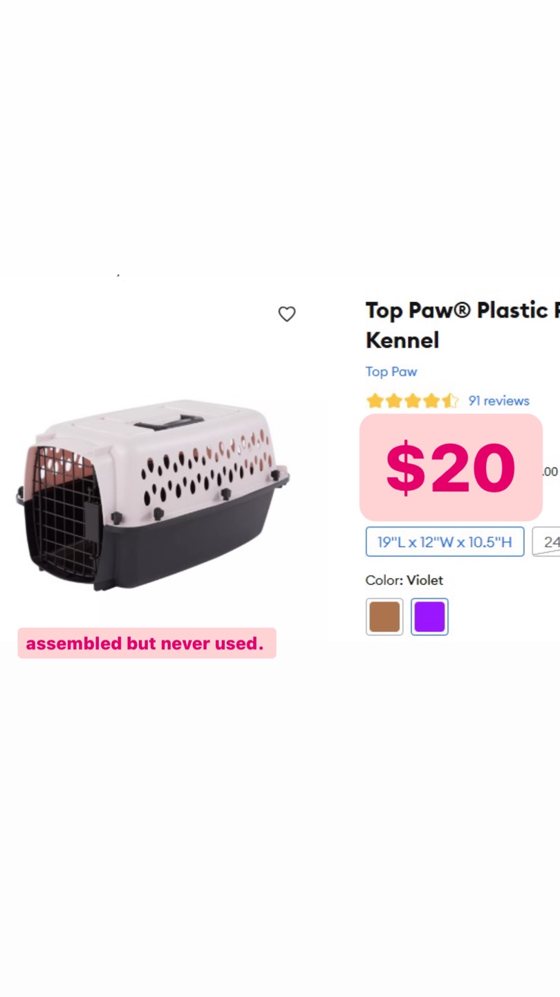 Top Paw® Plastic Portable Dog Kennel