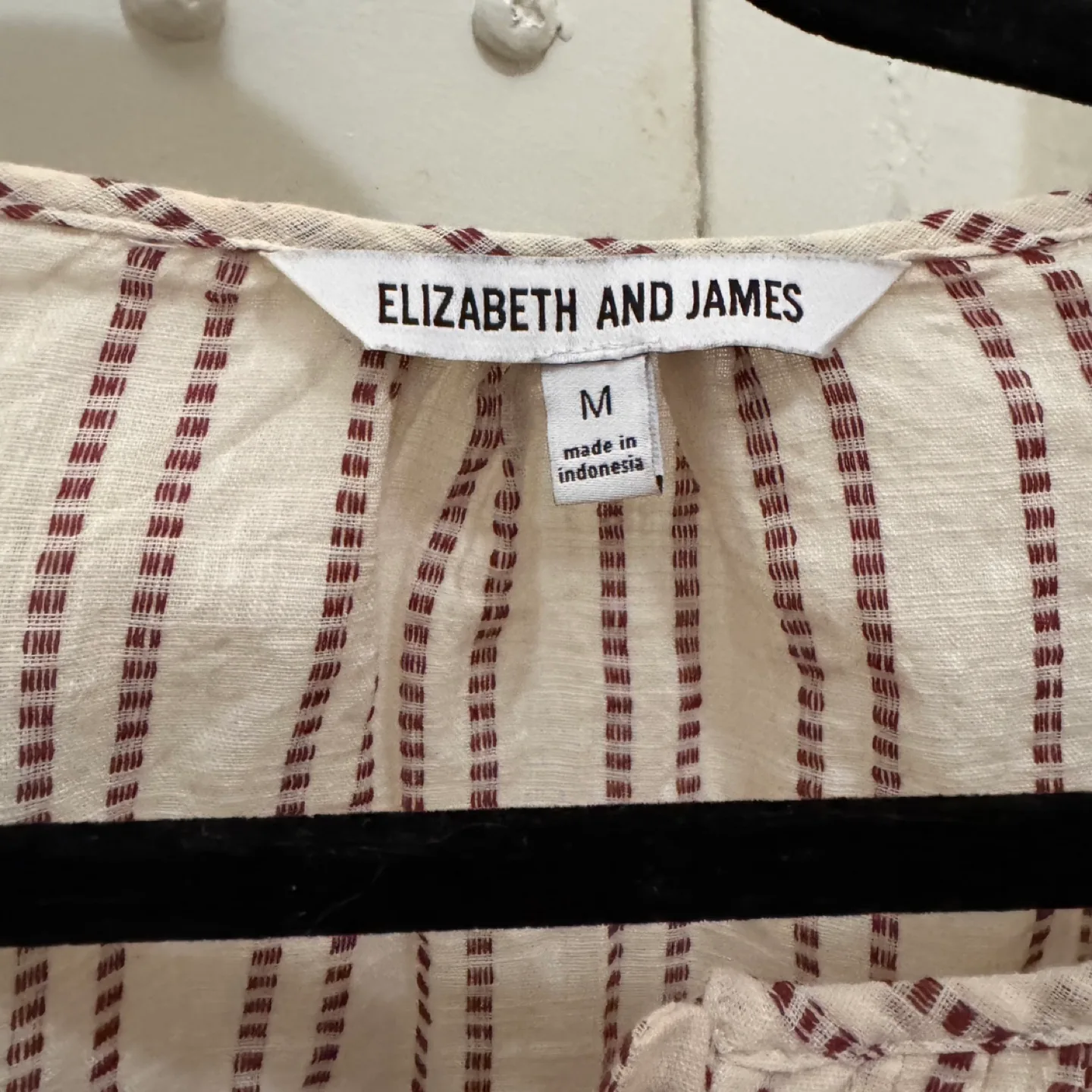 Ivory and brown  peasant blouse image indicator(5)