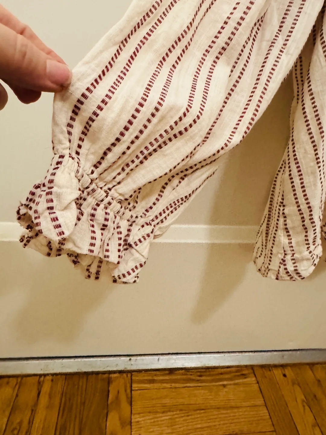 Ivory and brown  peasant blouse image indicator(4)