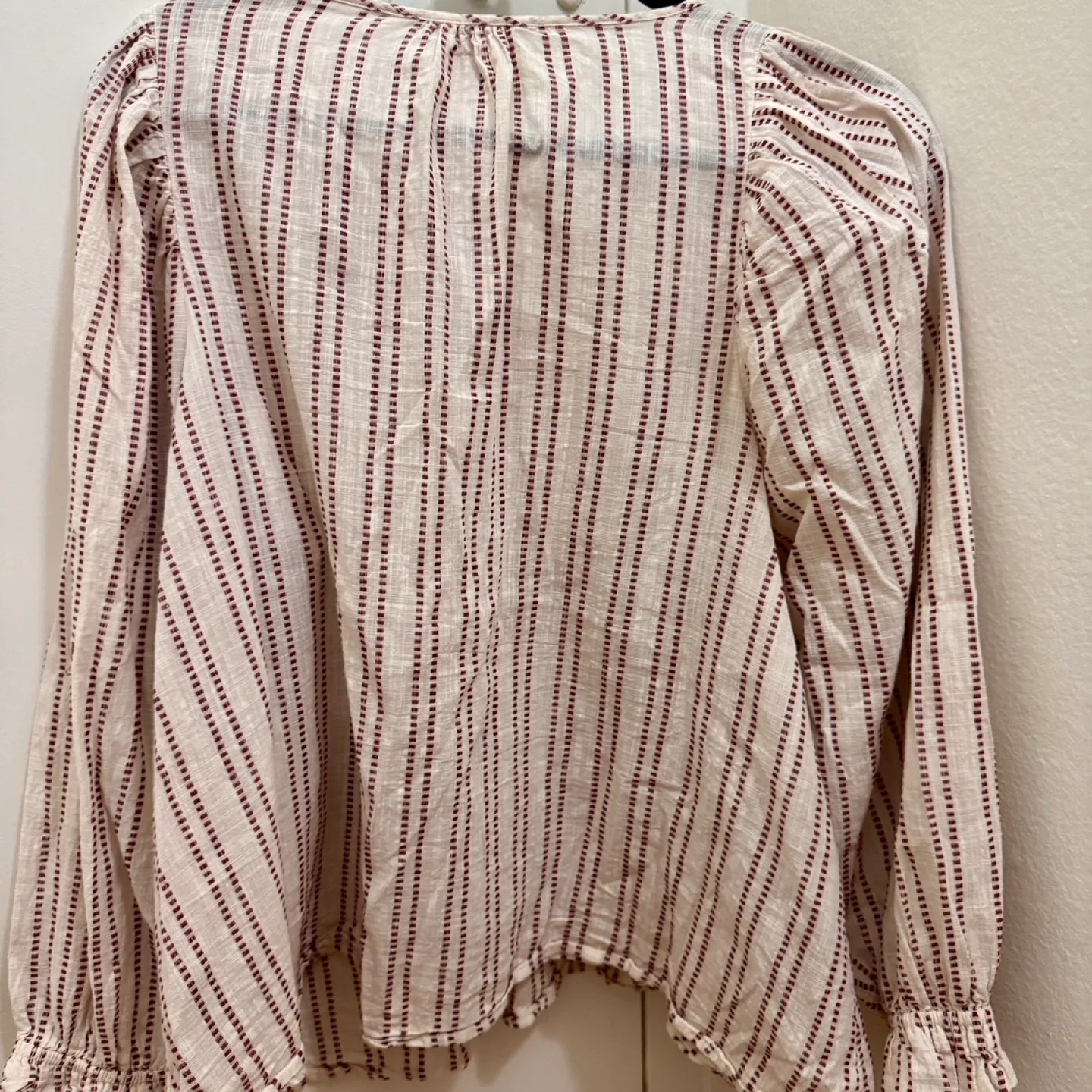 Ivory and brown  peasant blouse image indicator(8)