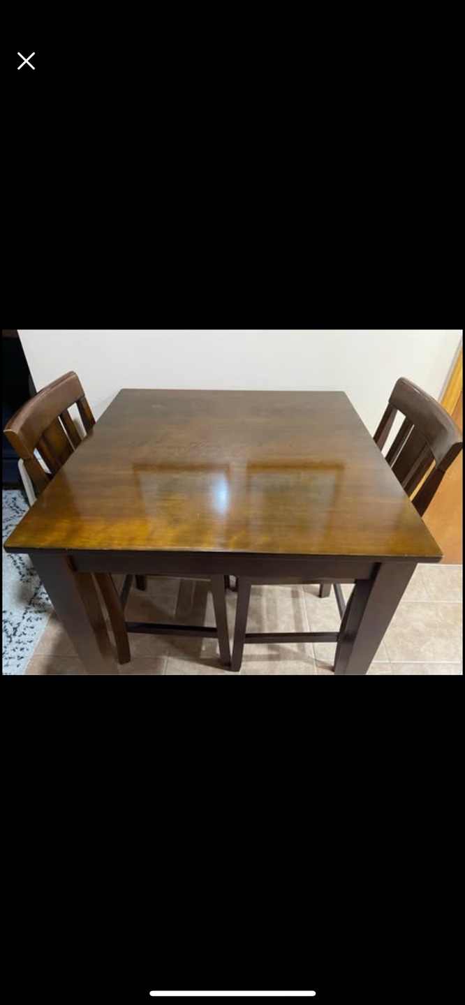 Square Counter Height Dining Table and Chairs