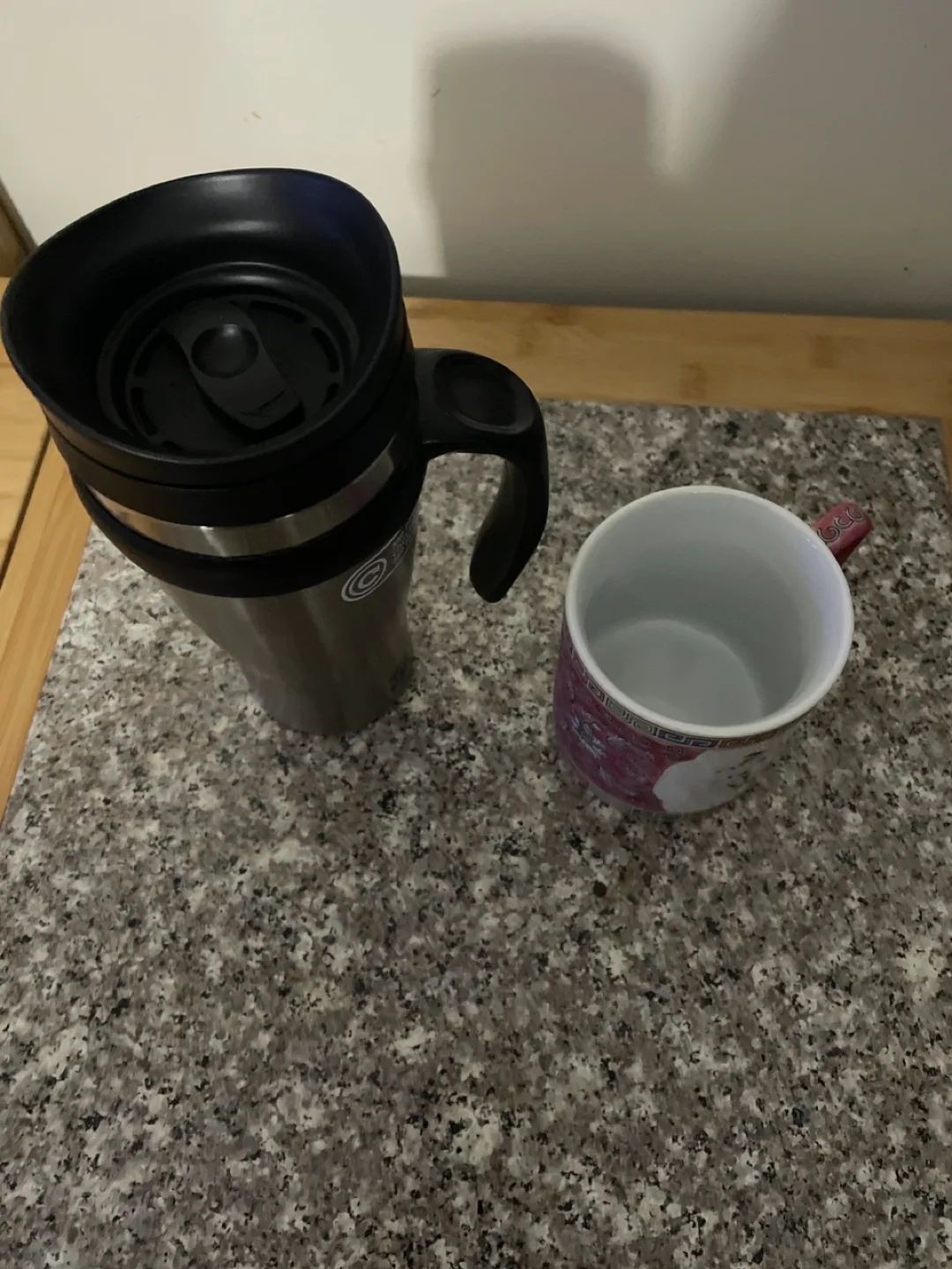Stainless Steel Travel Mug with cup like new image indicator(2)