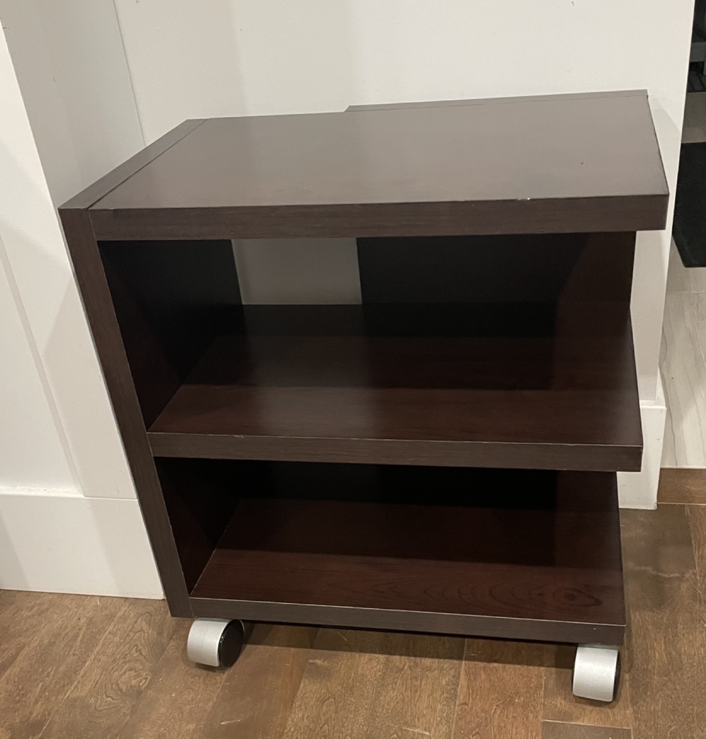 Rolling Nightstand with Shelves