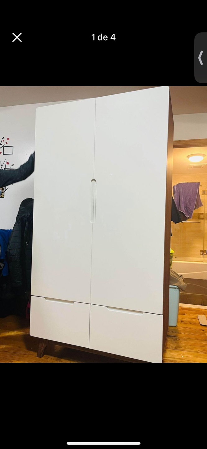 White Wardrobe with Two Drawers
