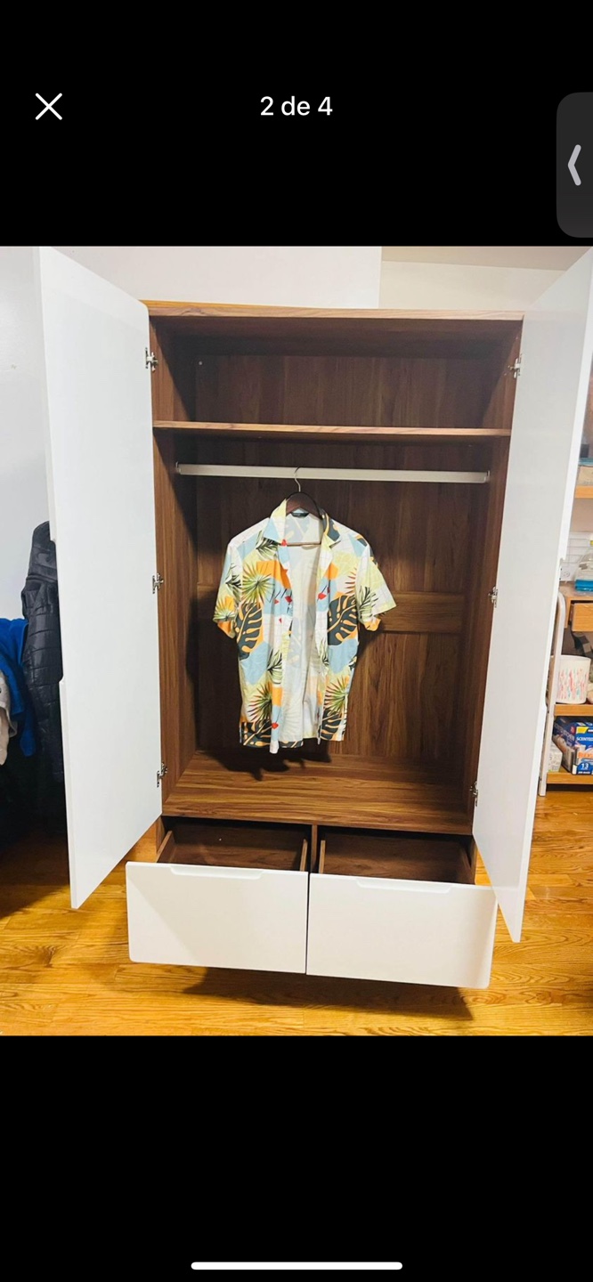 White Wardrobe with Two Drawers - photo 2