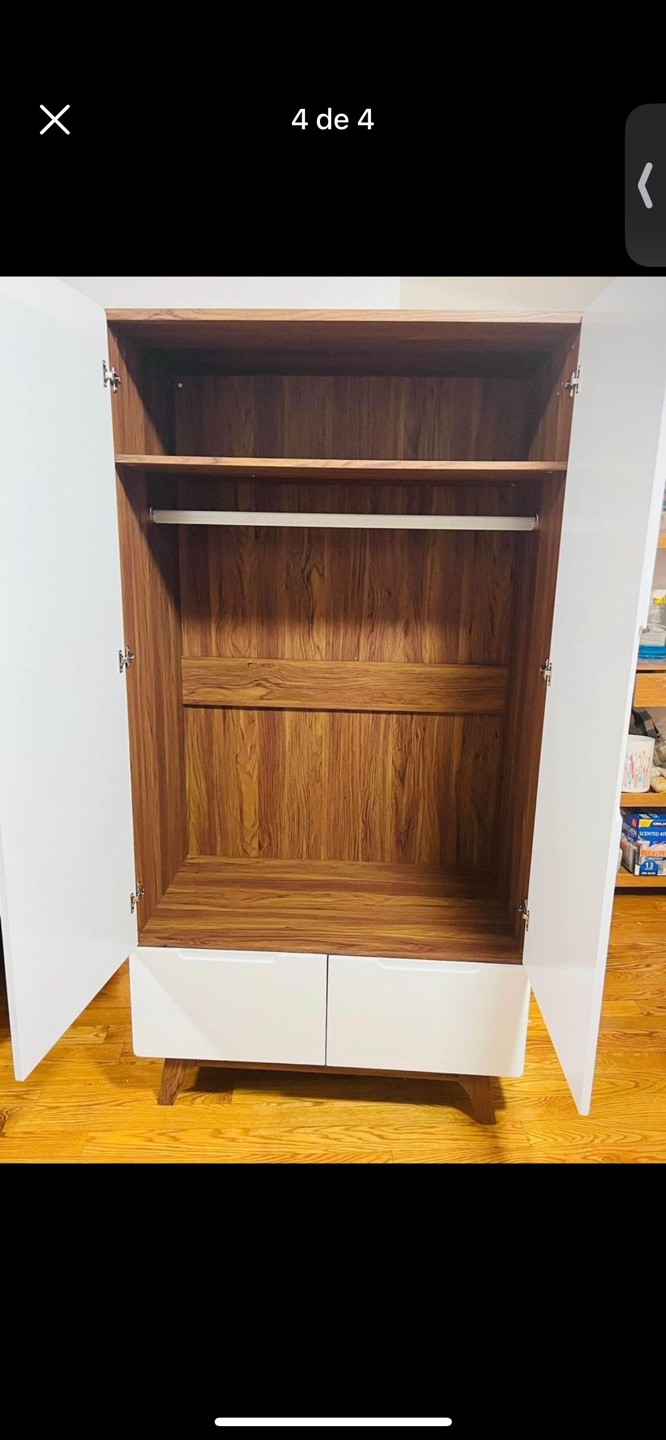 White Wardrobe with Two Drawers - photo 4