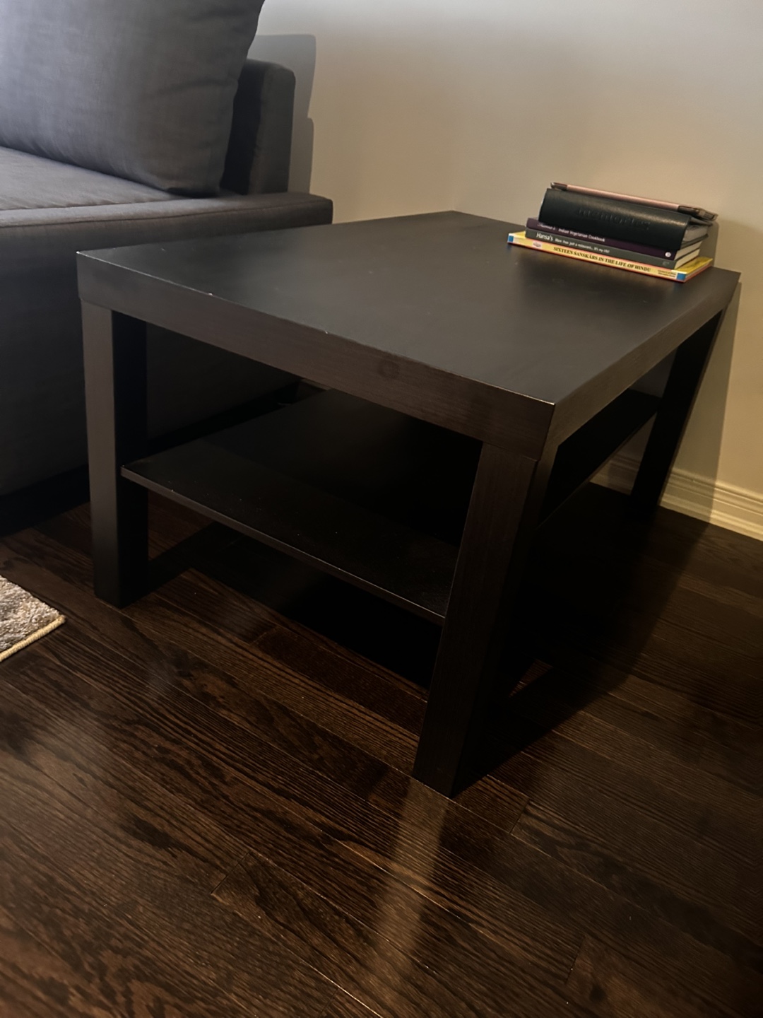 Black Side Table with Shelf - photo 2