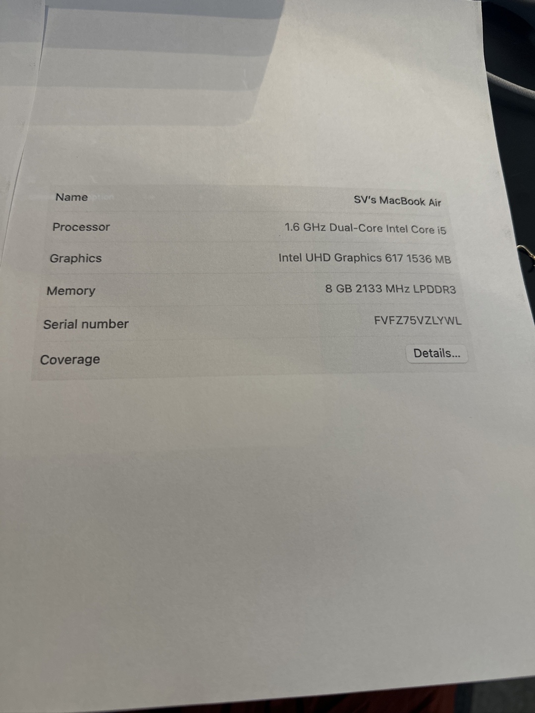 MacBook Air 13-inch, no charger  Core i5, 8GB RAM, 256GB SSD - photo 4