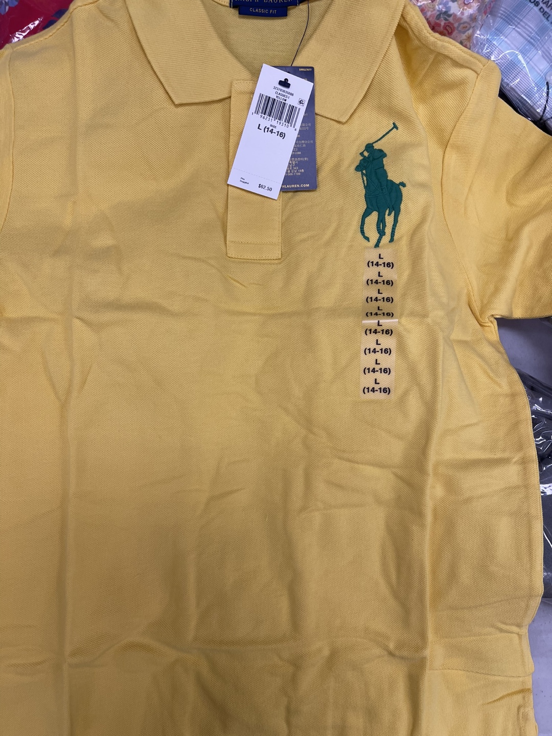 Polo Ralph Lauren Yellow Polo Shirt Size L (14-16)