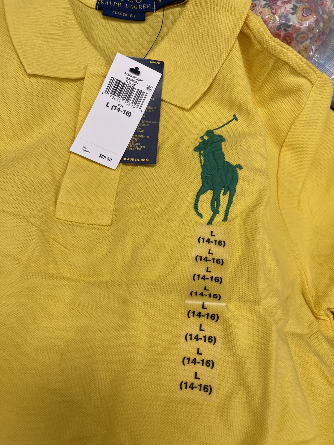 Polo Ralph Lauren Yellow Polo Shirt Size L (14-16) - photo 2