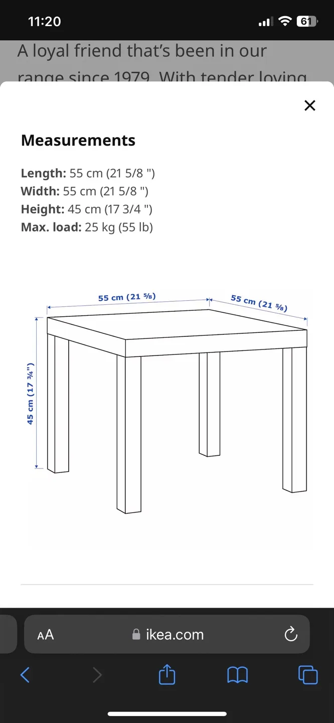 Ikea LACK Black Square End Table image indicator(2)