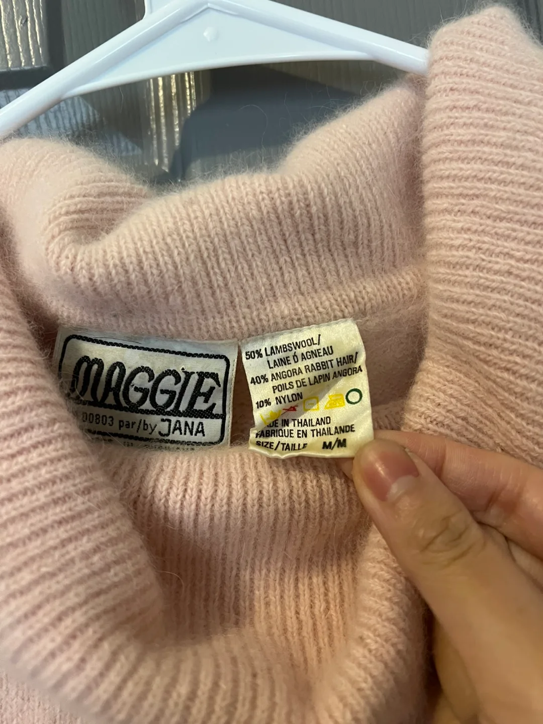 Baby Pink fluffy Turtle Neck Angora Blend Sweater Maggie Jana image indicator(3)