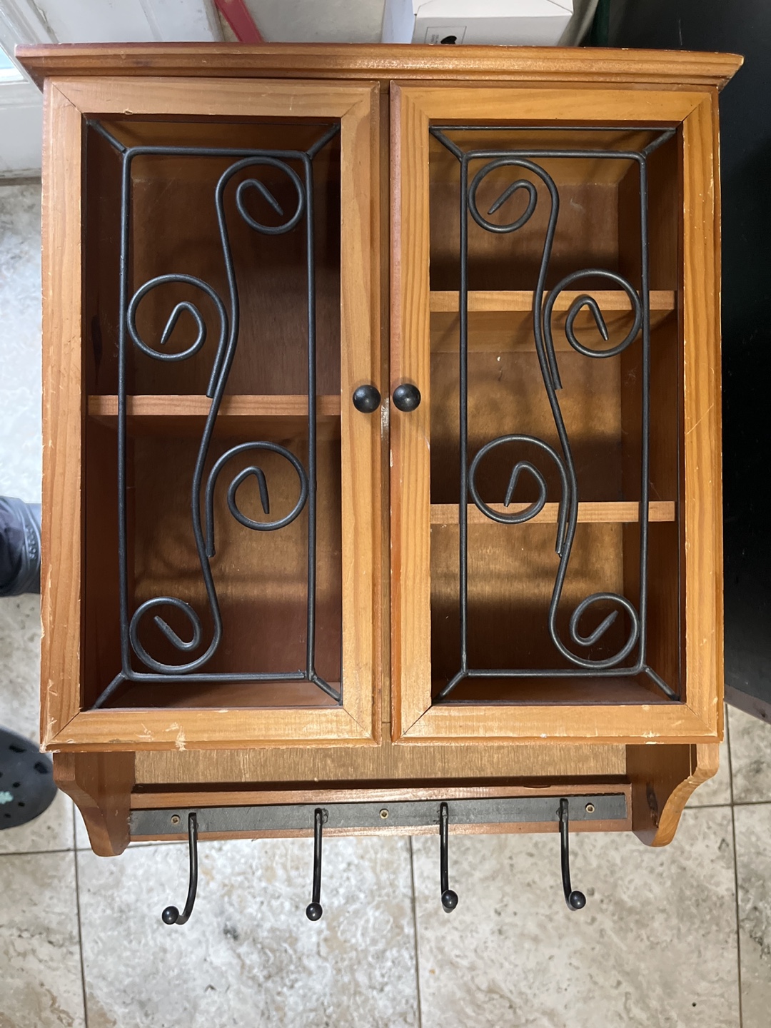 Wall Mounted Cabinet with Hooks #thriftypicks
