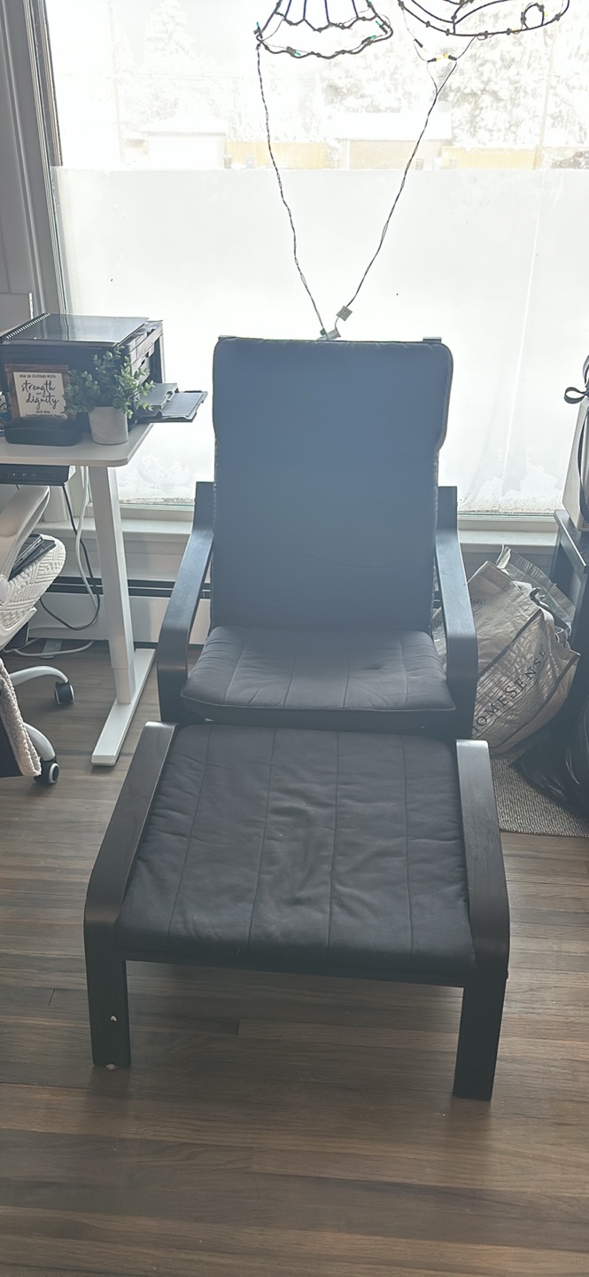 IKEA Poang armchair with footstool