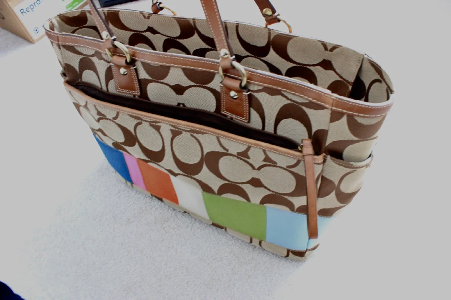 Coach Signature Stripe Tote Diaper Bag #thriftypicks image indicator(6)