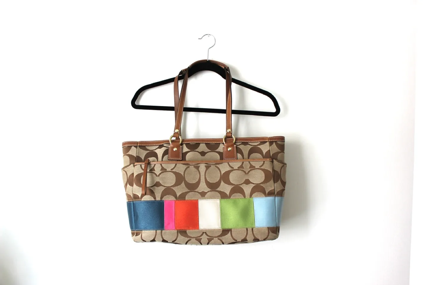 Coach Signature Stripe Tote Diaper Bag #thriftypicks image indicator(3)