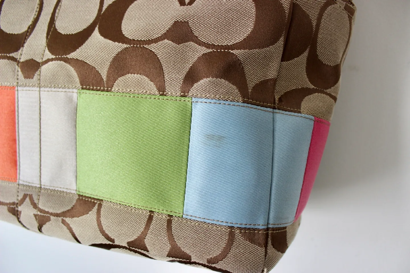 Coach Signature Stripe Tote Diaper Bag #thriftypicks image indicator(2)