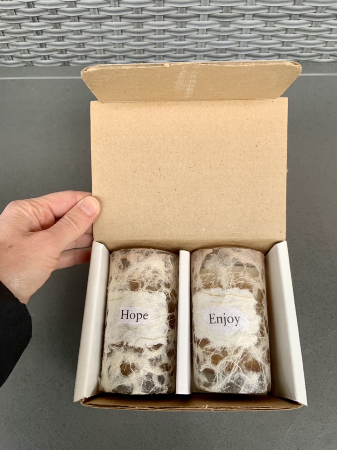 Set of 2 Scented Candles - Hope and Enjoy