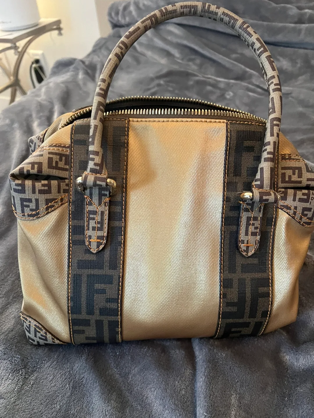 Fendi Gold Signature Canvas Handbag thumbnail