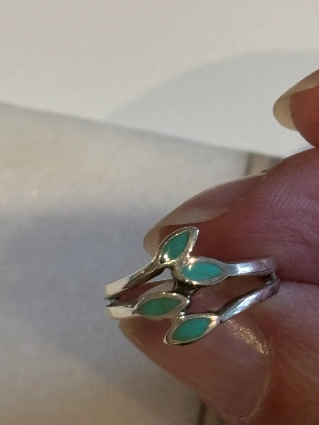 New Sterling Silver and turquoise ring size 5 thumbnail